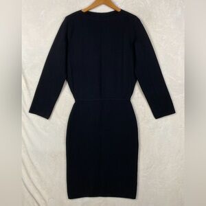 Alaïa Black Midi Fleece Wool Ribbed Knit Sweater Dress $3940 Womens size 42-10